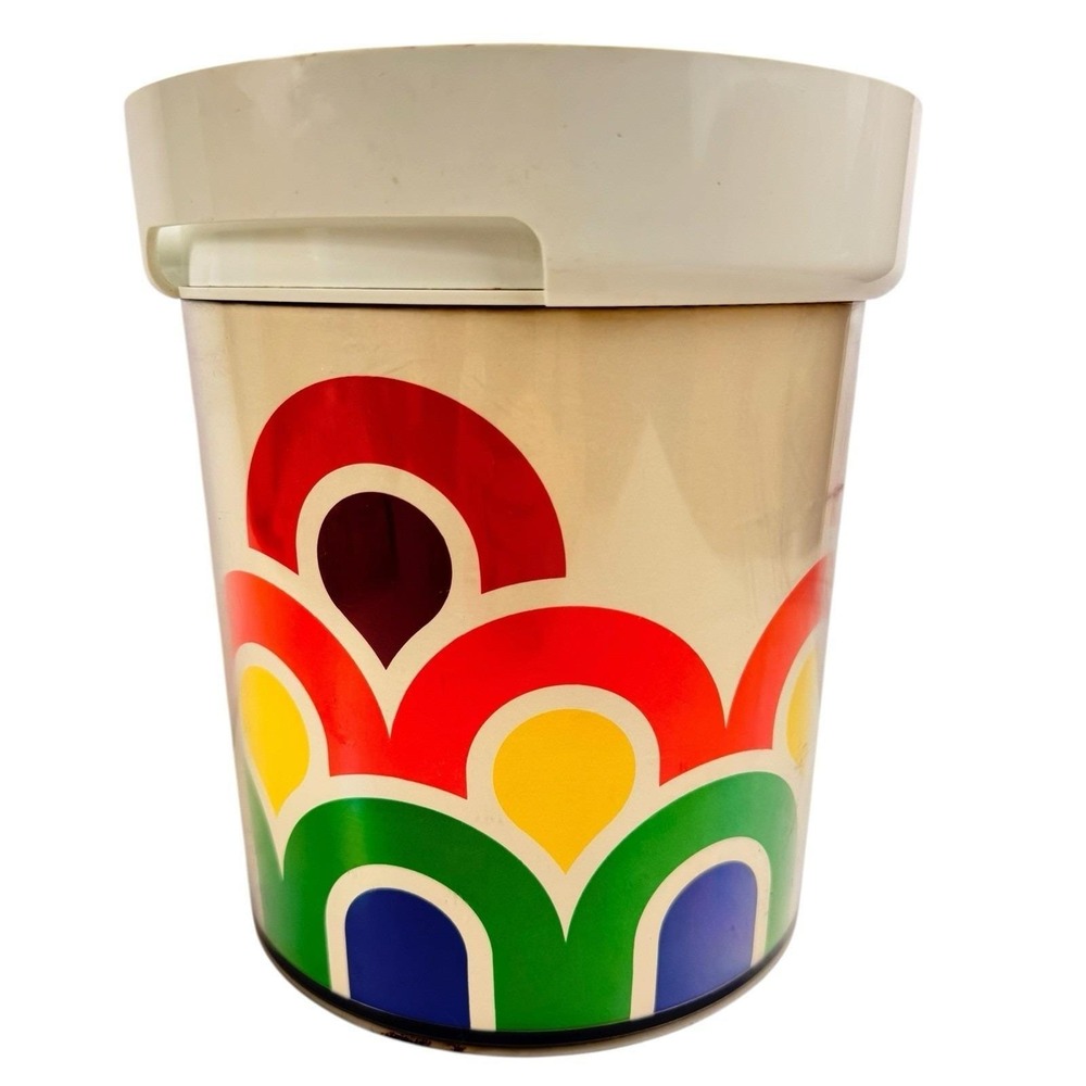Vintage Thermo-Serv Insulated Ice Bucket Rainbow Retro 70s 80s Dopamine Decor - Picture 4 of 10